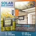 thumbnail image 4 of Solar Zapper Outdoor Indoor  4000mah Rechargeable Portable Fly 4500v Electric Mosquito Killer With Panel Sensor & 10ft Extension Cord Waterproof For Patio Camping Home Backyard, 4 of 7