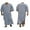 Gray, variant on Men's Long Sleeve Robe Roll Up Long Sleeve Linen Side Split Kaftan Thobe with Pockets Long Gown Casual Shirt