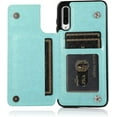 thumbnail image 4 of Phone Case for Samsung Galaxy A50 with Tempered Glass Screen Protector and Card Holder Wallet Cover Stand Flip Leather Cell Accessories Glaxay A 50 Gaxaly S50 50A SM A505G Cases Women Girls Men Green, 4 of 14