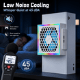 thumbnail image 3 of Mute Cooling Fan for Xbox Series S, High Speed RGB Fan Cooler System for Xbox Series S Console, 3 Adjustable Fan Speed, Low Noise, Fits Horizontal or Vertical Placement,White, 3 of 7
