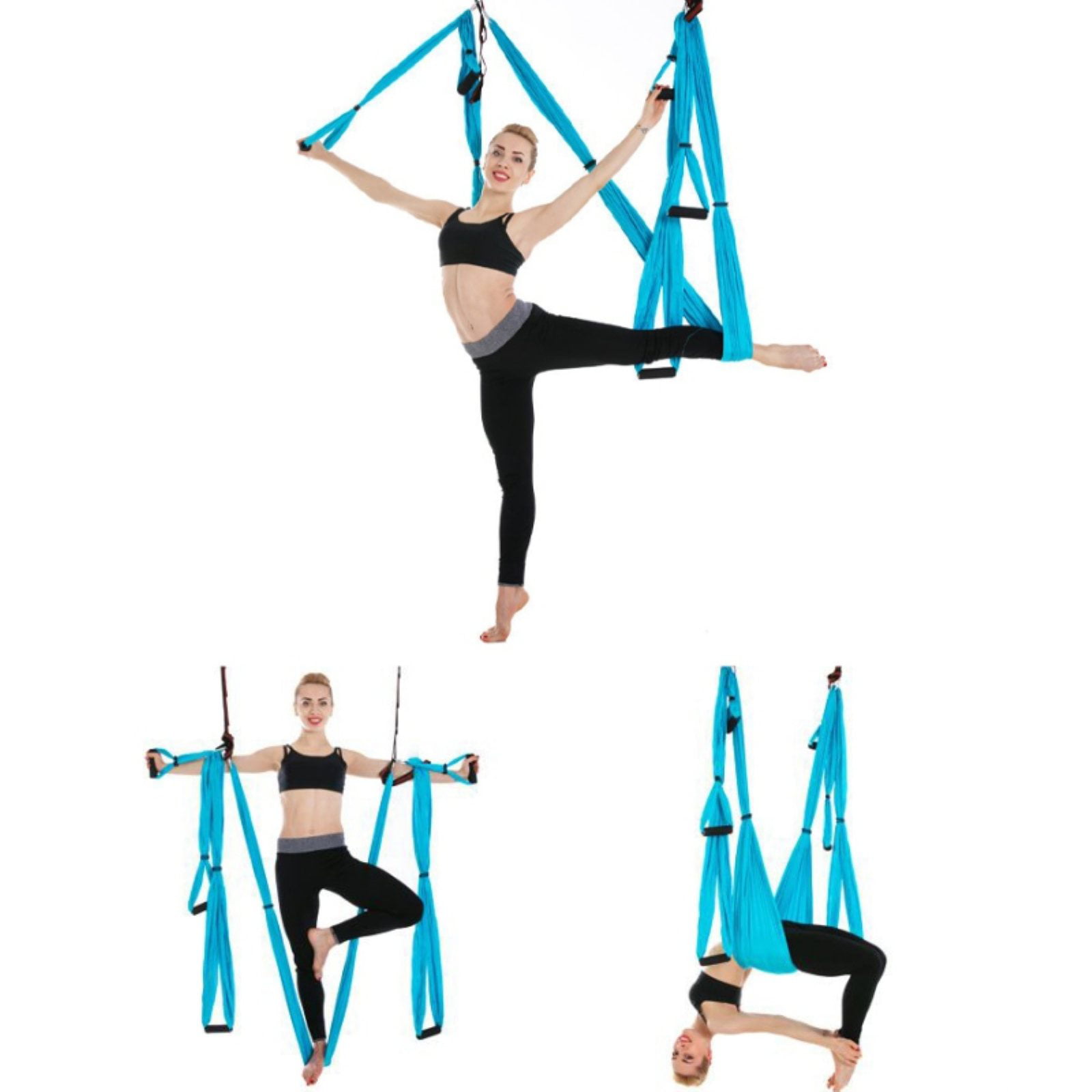 Details about   Aerial Yoga Swing Set Trapeze Equipment Yoga Hammock Kit Strong Anti-Gravity 