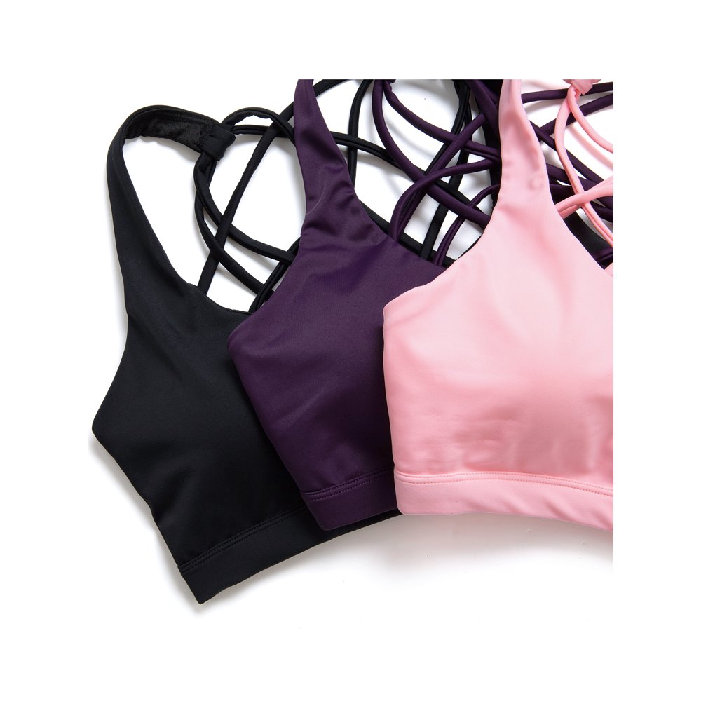 SAYFUT 3 Pack Sports Bras for Women Racerback Sports Bra Middle Impact Workout Bras Yoga