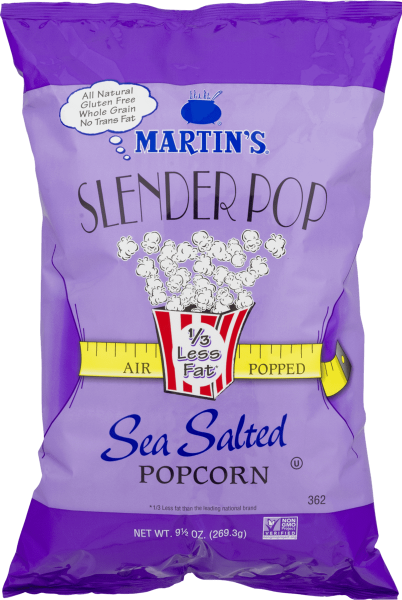Martin's Slender Pop Sea Salted Popcorn - 9.5 Oz.  Bag (3 Bags)