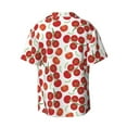 thumbnail image 5 of Uemuo Tomato Pattern Cotton Linen Short Sleeve Shirts,Casual Lightweight Button Down Shirts,Vacation Beach Summer Tops-Large, 5 of 7