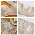 thumbnail image 4 of Women's Bra and Panties Sets Sexy See Through Breathable Flower Embroidery Lace Bra Underwear, 4 of 4