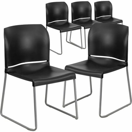 Durable Series Sled Base - Flash Furniture 5-Pack HERCULES Series 880 lb Capacity Full Back Contoured Stack Chair with Sled Base, Multiple Colors