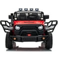 thumbnail image 4 of Funride 24 Volt Ride on Truck with Remote, 4WD Electric Car for Kids 2 Seater with 800W Moter, Bluetooth Music, Spring Suspension, Red, 4 of 9
