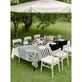 thumbnail image 4 of Outdoor Tablecloth with Umbrella Hole for Patio/Picnic/Party/Camping, Boho Geometric Waterproof Table Cloth Rectangle Table Cover Washable, Green Ethnic Abstract Stripes Motifs (54"x 80"), 4 of 8