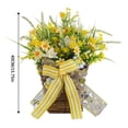 thumbnail image 3 of Spring Decor,15.75In Small Bow Flower Wreath Hanging Ornament Zero Maintenance Non-Fading Versatile Placement,Bright Cheerful Decor for Front Door Fireplace Living Room Wedding Hotel Decors, 3 of 6