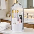 thumbnail image 7 of Toothbrush Holders with Sliding Lid, Rotating 3 Slots Bathroom Organizer Countertop, Tooth Brush Toothpaste Holder Bathroom Counter Stand Sink Organizer Caddy for Vanity Makeup Brushes Holder, 7 of 7