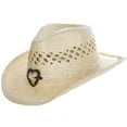 thumbnail image 2 of Kids Packable Handwoven Straw Western Sun Hat, 2 of 14