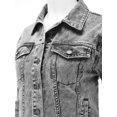 thumbnail image 4 of FashionMille Women Slim Fit Color Acid Washed Denim Jean Jacket, 4 of 5