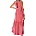 thumbnail image 2 of Frontwalk Maxi Dresses for Women Loose Fit Summer Beach Dresses Sleeveless Crewneck Sundress Casual Ruffle Long Dresses Pink XL, 2 of 3