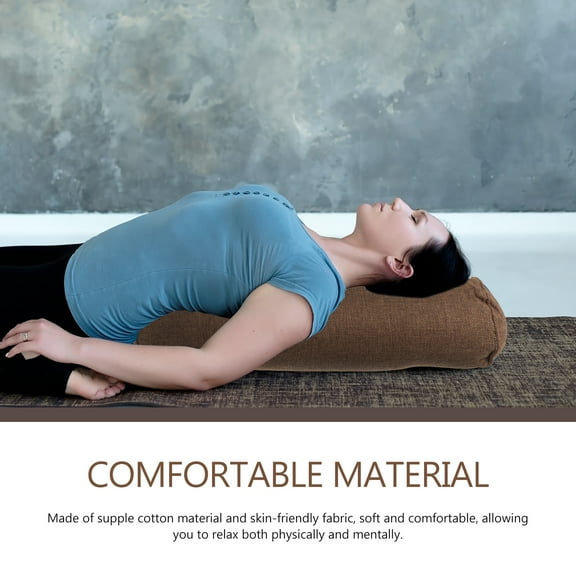 NIYANGLE Cylinder Yoga Bolster Pillow Coffee 1Set