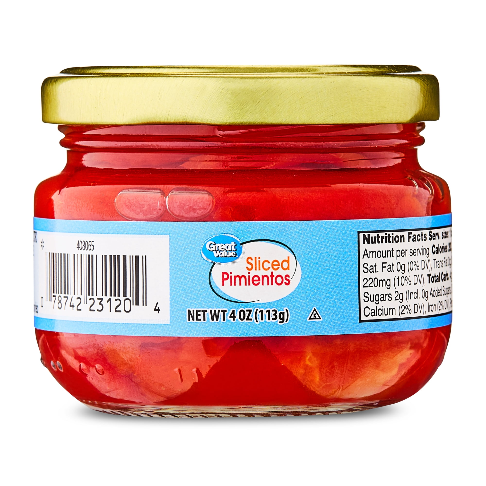 Great Value Sliced Pimientos, 4 oz Jar