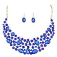 thumbnail image 2 of Fiudx Ofertas Flash Del Día Conjunto De Joyas De Diamantes Chapado En oro Para Mujer, Conjunto De Pendientes Y Collar De Fiesta, 2 of 6