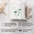 thumbnail image 2 of Ethan Taylor Botanical Throw Pillow Soft Cushion Cover 'Watercolor Botanical I Leaves' Modern Pattern Decorative Square Accent Pillow Case, 18x18 Inches, Green, White, 2 of 5