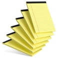 thumbnail image 1 of Bloc de notas AILZFEI, paquete de 6, 13 x 20 cm, rayado universitario, amarillo, 1 of 7