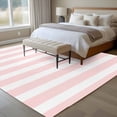 thumbnail image 5 of Pink and White Striped Large Area Rugs 8x10 ft Gradient Geometric Washable Rug Non Slip Indoor Carpet Absorbent Floor Mat for Living Room Bedroom Dining Room, 5 of 9