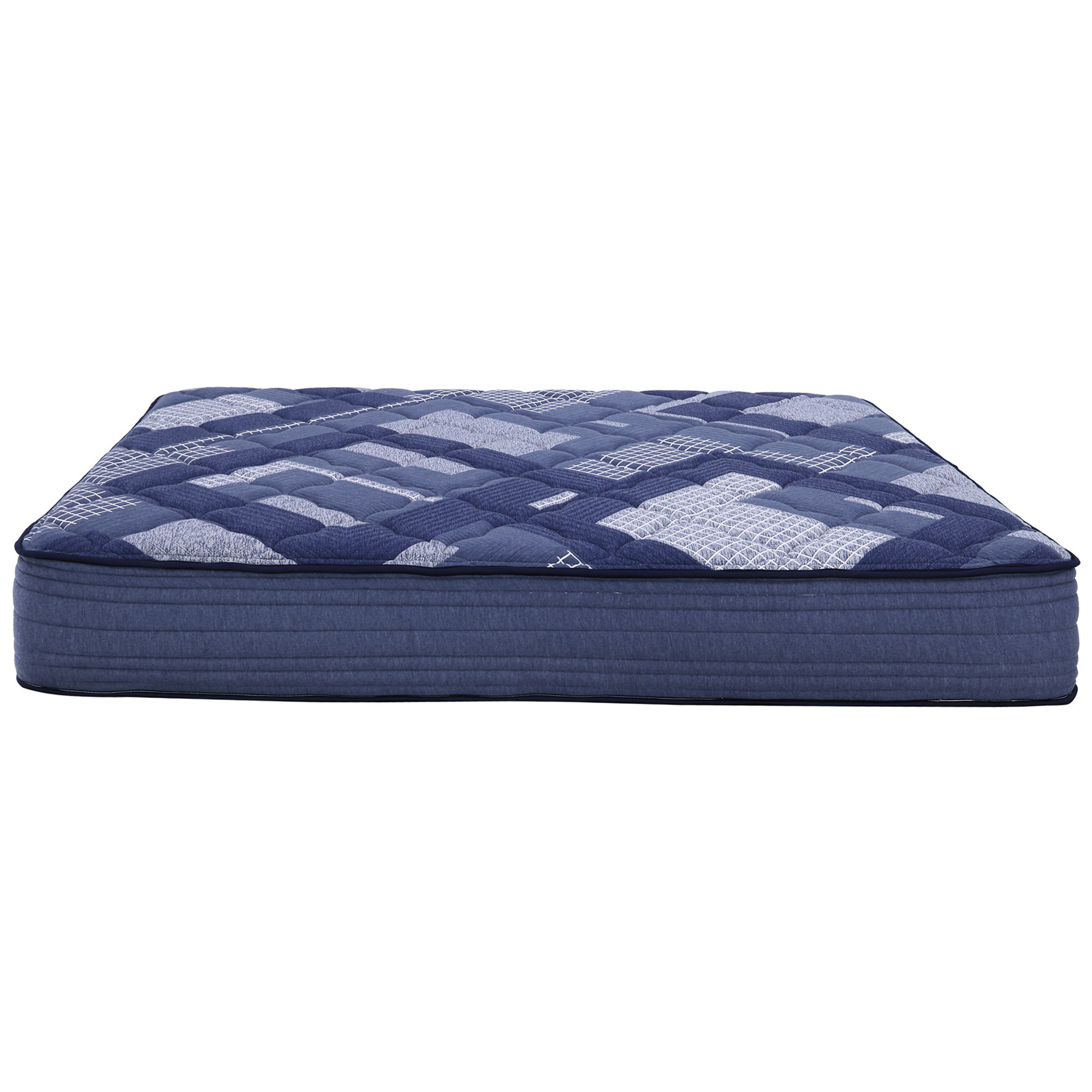 JERFIT 10 Inch King Size Pocket Coil and Memory Foam Hybrid Mattress, Medium Firm Support with Cooling Blue Fabric Cover, Compressed Rolled for Easy Setup