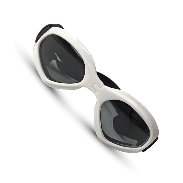 Billuyoard 1 par de gafas de sol ABS para mascotas, reemplazo plegable a prueba de sol, adorables gafas para snowboard al aire libre, gafas para mascotas, Ropa para mascotas Blanco Billuyoard PT005151-05