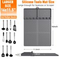 thumbnail image 3 of Silicone Griddle Tools Mat for Blackstone, Large Silicone Spatula Mat with Drip Pad, Grill BBQ Caddy Utensils Holder for Kitchen, Cooking & Countertop, Griddle Accessories for Blackstone （Grey）, 3 of 6