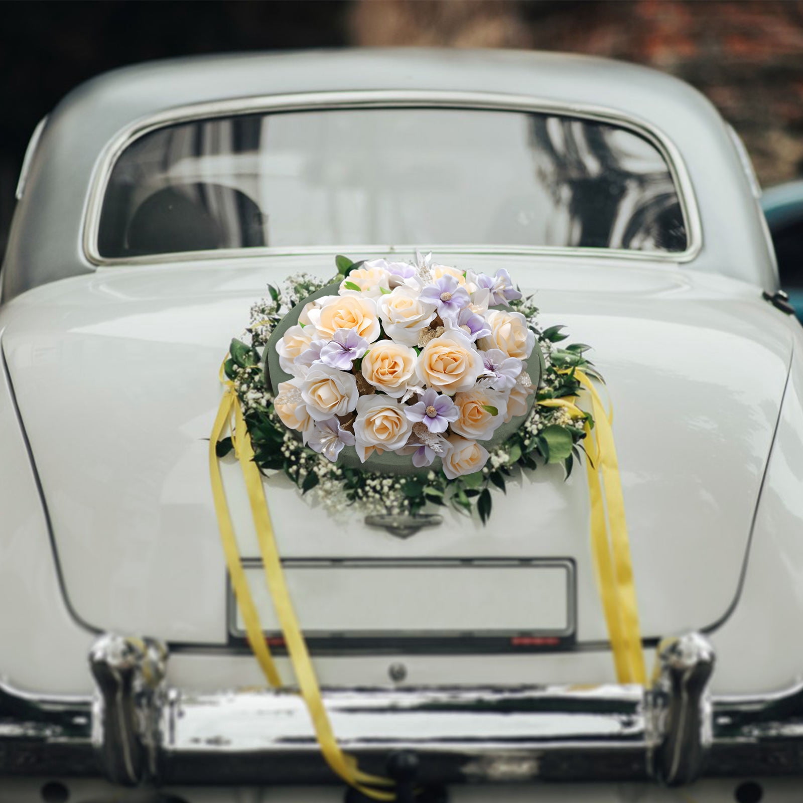 FOMIYES Green Floral Foam Disc Set with Mud Tray for Wedding Car Flower Arrangements and Floral Design Supplies