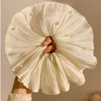 2 Pcs Extra Large Scrunchies for Women Large Pearl Scrunchie Satin Oversized Silk Thick Elastic Hair Ties Jumbo Hair Scrunchies for Buns, Sleep & Ponytail