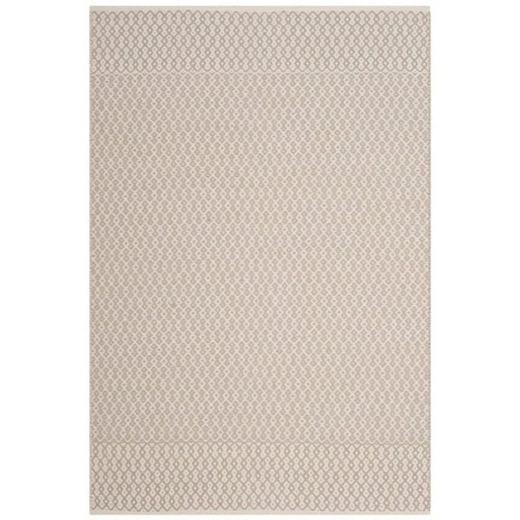 SAFAVIEH Montauk Nazca Geometric Cotton Area Rug, Ivory/Grey, 4' x 6'