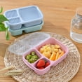 thumbnail image 3 of 4 PCS Bento Lunch Box,3 Compartment Meal Prep Lunch Containers,Leak Proof Bento Box Adult Lunch Box,BPA Free Plastic Reusable Food Storage Container with lid,Microwave/Freezer/Dishwasher Safe, 3 of 7