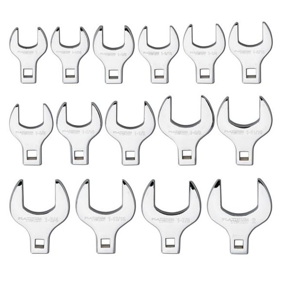 Platinum PLT-99370 Ensemble de Clés à Pattes d'Oie Jumbo 15 Pcs SAE 0.50 Po