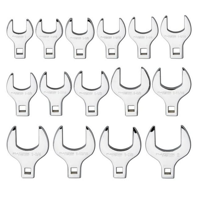 15 Piece SAE 0.50 in. Drive Jumbo Crowfoot Wrench Set