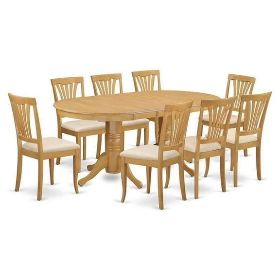Atlin Designs 9-piece Wood Dining Table Set in Oak