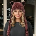 thumbnail image 5 of Tisuna Women Winter Hat With Cute Ear Leopard Print Stretchy Earflap Hats Warm Windproof Ladies Cold Weather Headwear Pink, 5 of 5