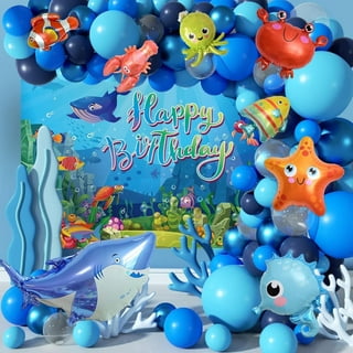 Fishing Theme Birthday Party Decorations Red Yellow Blue Green Fish Theme  Balloon Garland Kit Gone Fishing Birthday Party Backdrop Decors the Big One