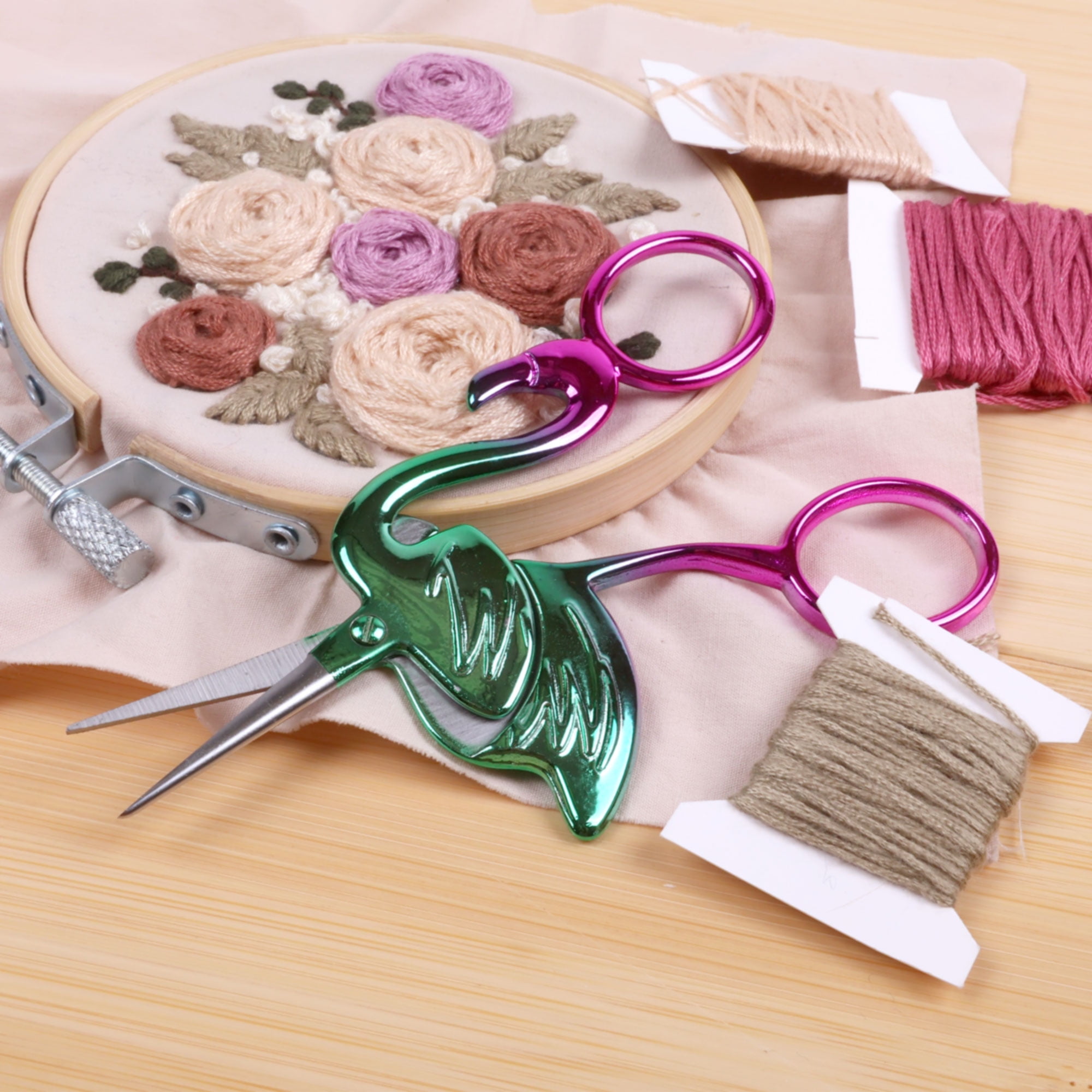 JubileeYarn Flamingo Embroidery Scissors - Lush, Dewberry, Mint - 9 Total Scissors