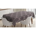 thumbnail image 1 of Traditional Tablecloth, Damask Style Grey Motifs with Little Dots and Curly Leaves Vintage Art, Rectangle Satin Table Cover for Dining Room and Kitchen, 60" X 84", Mauve Charcoal Grey, by Ambesonne, 1 of 2