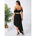 thumbnail image 6 of Aislor Womens Ancient Greek Dress Asymmetrical Hem Sling Stage Performance Costume Black M, 6 of 7