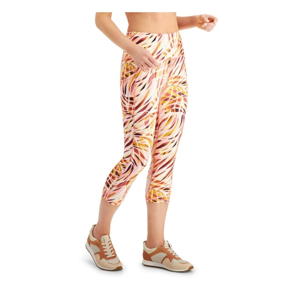 IDEOLOGY Womens Coral Moisture Wicking Pocketed Upf50 Compression Flat Seems Printed Active Wear High Waist Leggings S
