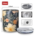 thumbnail image 4 of 12oz Coffee Tumblers Pioneer Flower Floral Print Pattern Stainless Steel Vacuum Insulated Travel Tumbler Coffee Cups Mug with Lid and Straw with Cleaning Brush for Cold & Hot Drinks, 4 of 5