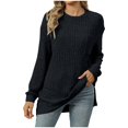 thumbnail image 6 of JUUNthy Womens Tunic Sweater, Crewneck Loose Fit Long Sleeve Fall Casual Pullover Ribbed Knit Tops Army Green XL, 6 of 11