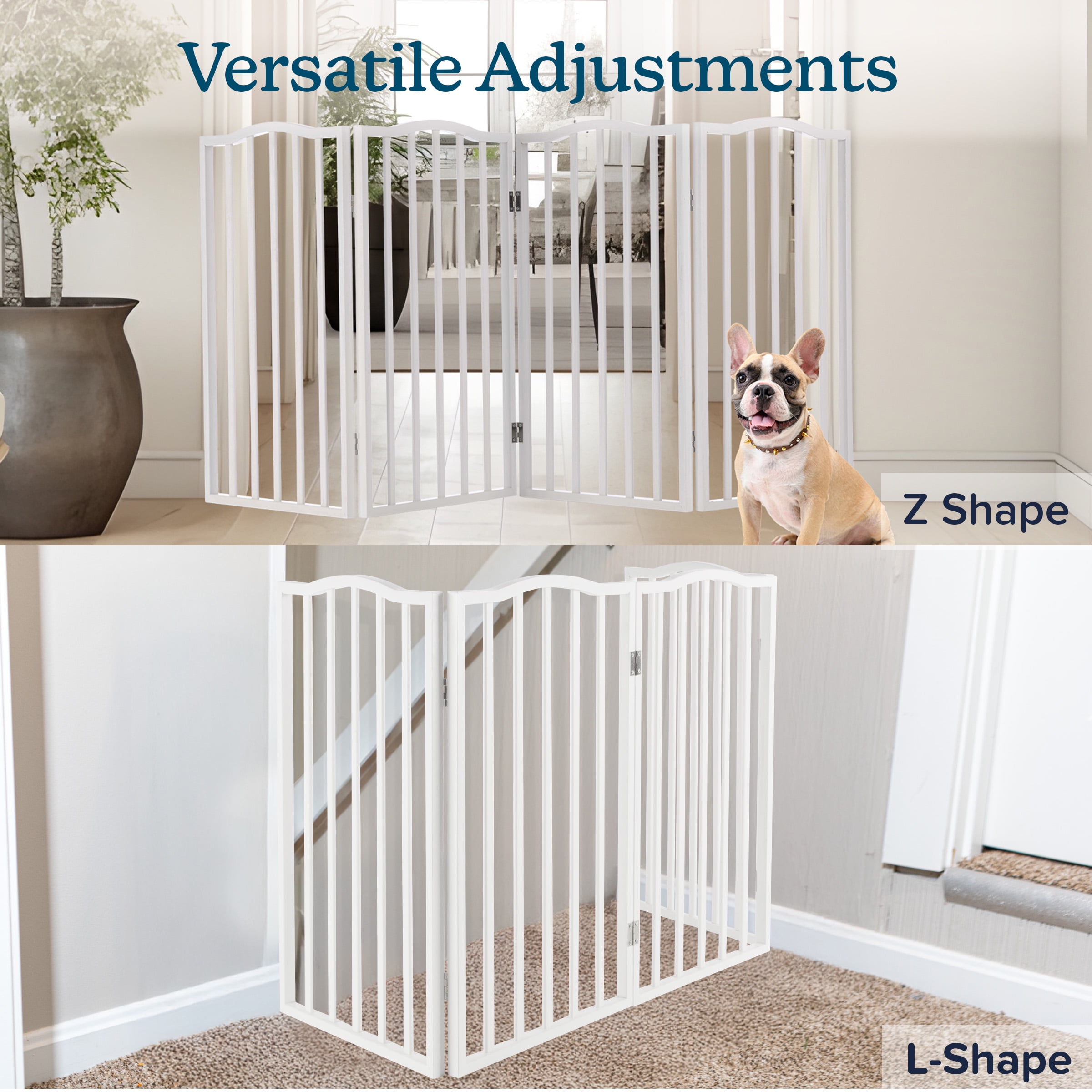 PETMAKER 4-Panel Indoor Foldable Pet Gate for Stairs or Doorways (White)