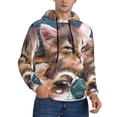 thumbnail image 2 of Fotbe Men's Hoodie with Playful Cat Pattern - Kangaroo Pocket Pullover Hooded Sweatshirt, Perfect for Daily Wear, Travel, and Home-Medium, 2 of 7