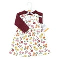 thumbnail image 2 of Hudson Baby Infant and Toddler Girls Cotton Dress and Cardigan Set, Autumn Floral, 9-12 Months, 2 of 5