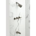 thumbnail image 2 of Kingston Brass KBX8138KNL Convergent Triple-Handle Tub and Shower Faucet with Knurled Handle, Brushed Nickel, 2 of 7