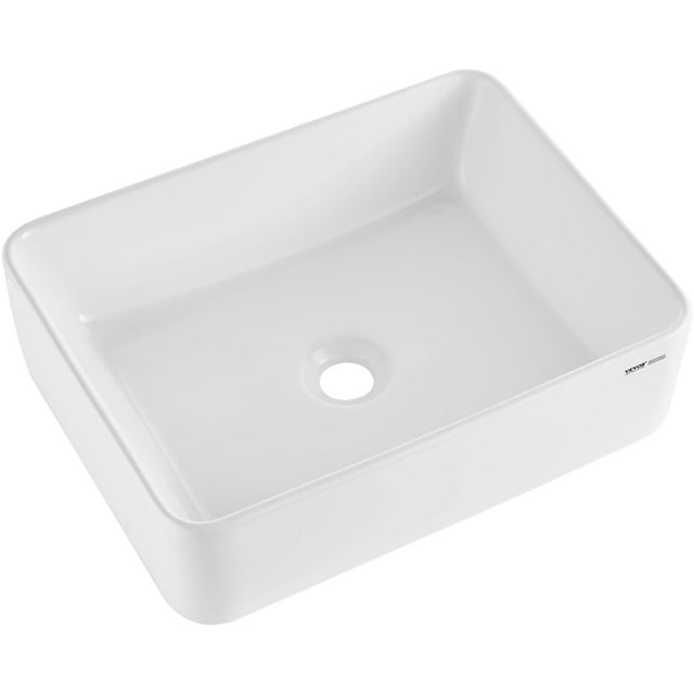 Lavabo rectangular VEVOR, 48,26 x 37,34 cm, encimera blanca C