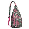 thumbnail image 1 of Vibrant Floral Sling Backpack - Colorful Hawaiian Inspired Print Shoulder Bag, Fashion Forward Design, 1 of 4