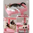 thumbnail image 4 of AEGFKDCat Tree for Large Cats with Metal Plush Big Hammock, 56.3" Cat Tower for Indoor Cats with 2 Door Condo House, 6-Tier Cat Shelves with Scratching Posts and Large Top Perch, Pink, 4 of 7