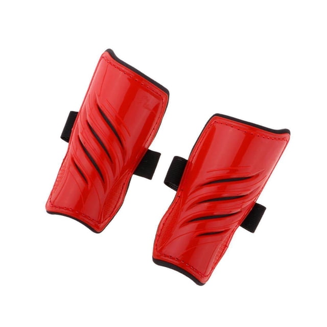 Children Shin Soccer Football Pads Guards Shinguards for Protector Gear Training Leg Red