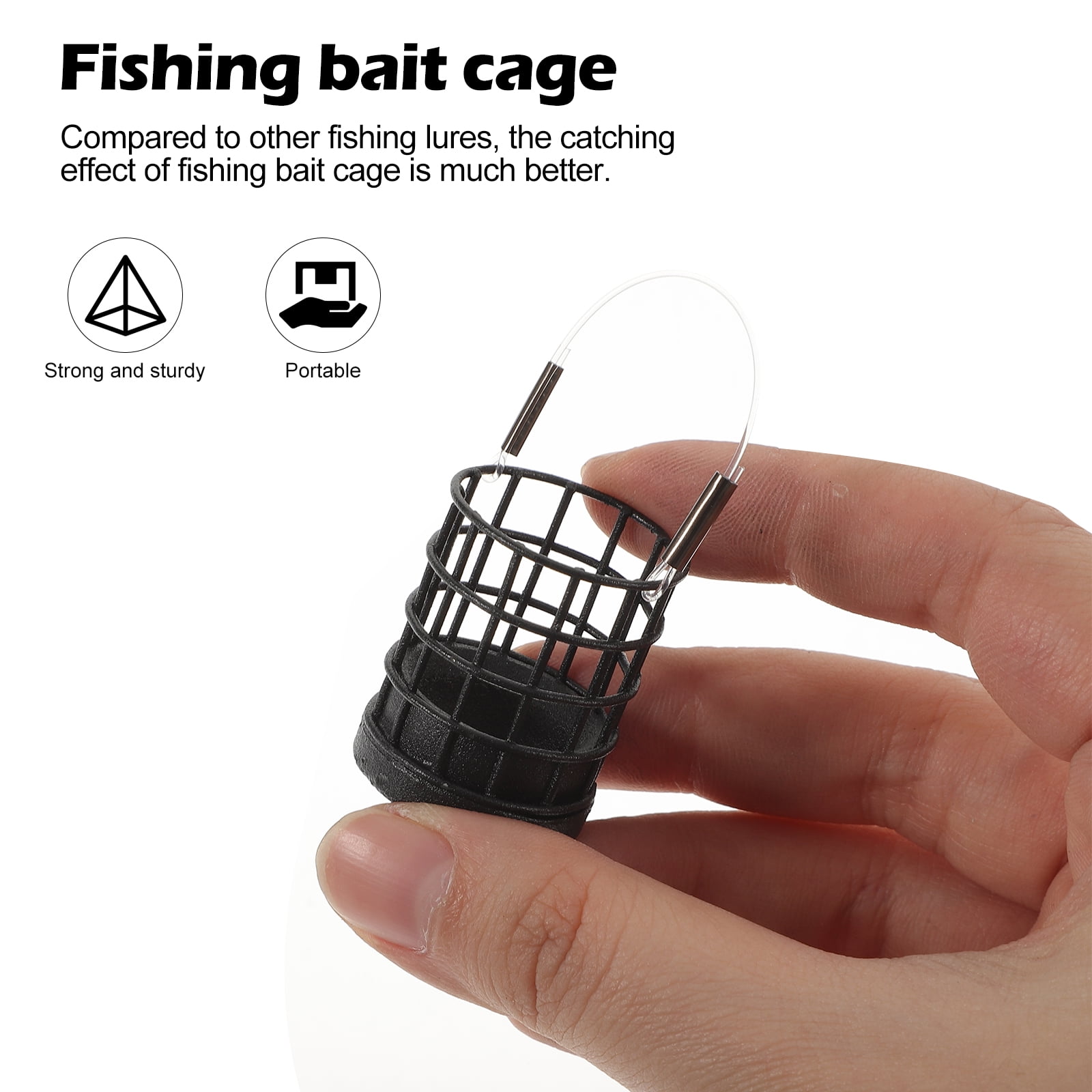 2Pcs Fishing Bait Cage Fishing Bait Trap Fishing Lure Basket Stainless  Steel Fishing Bait Holder